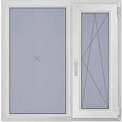 Окно двухстворчатое с одной активной створкой в доме серии II-68